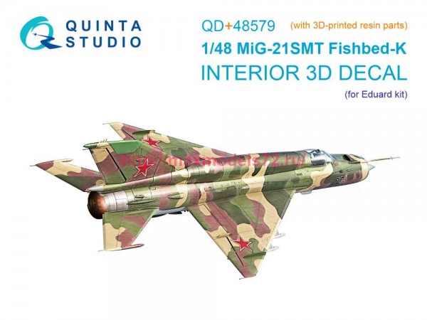 QD+48579   3D Декаль интерьера кабины МиГ-21СМТ (Eduard) (с 3D-печатными деталями) (thumb89434)